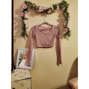 Pink Lace Crop Top